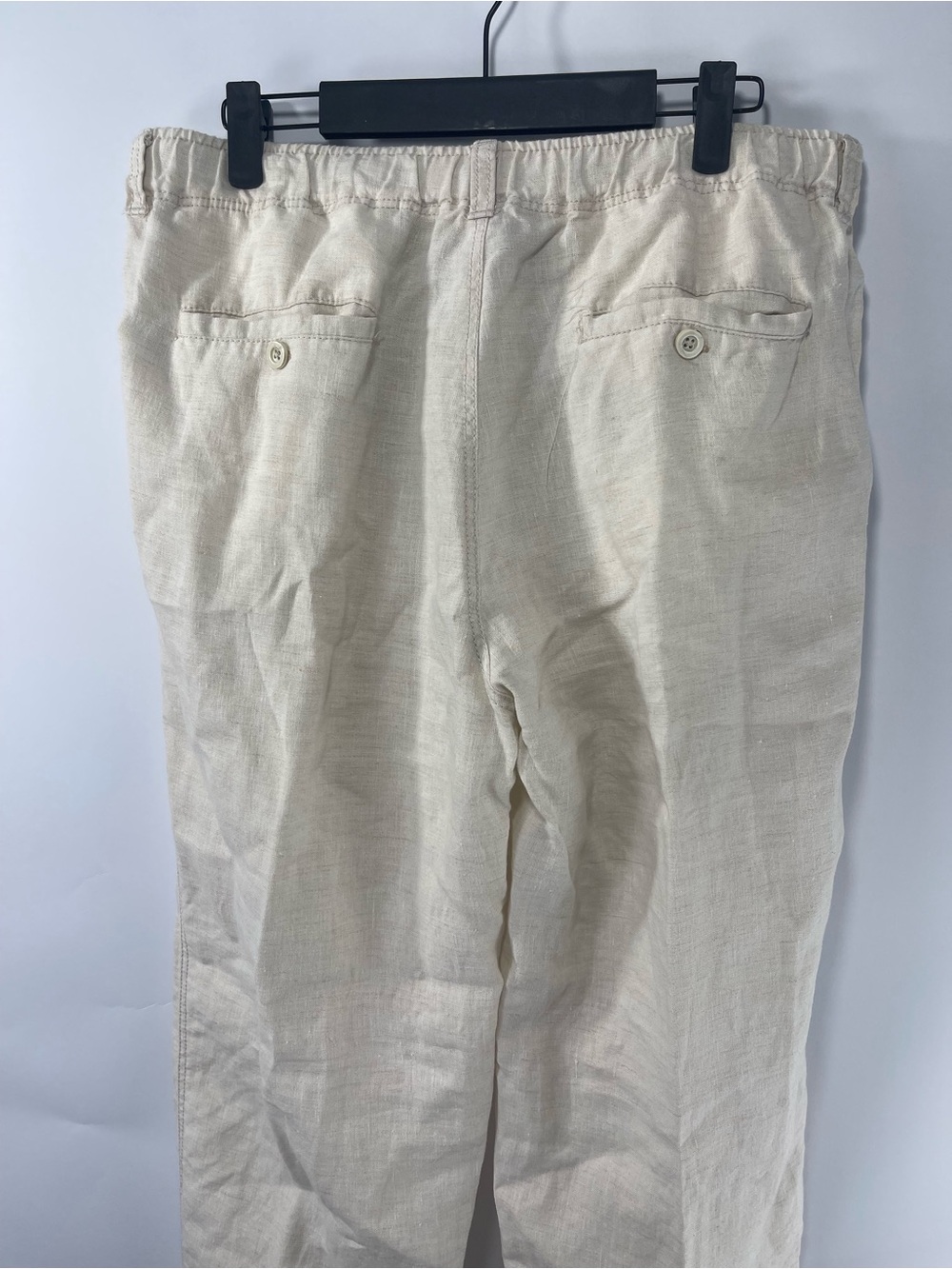 Tommy Bahama Relax Men’s Ivory Cream 100% Linen Drawstring Medium Pants - Picture 5 of 13